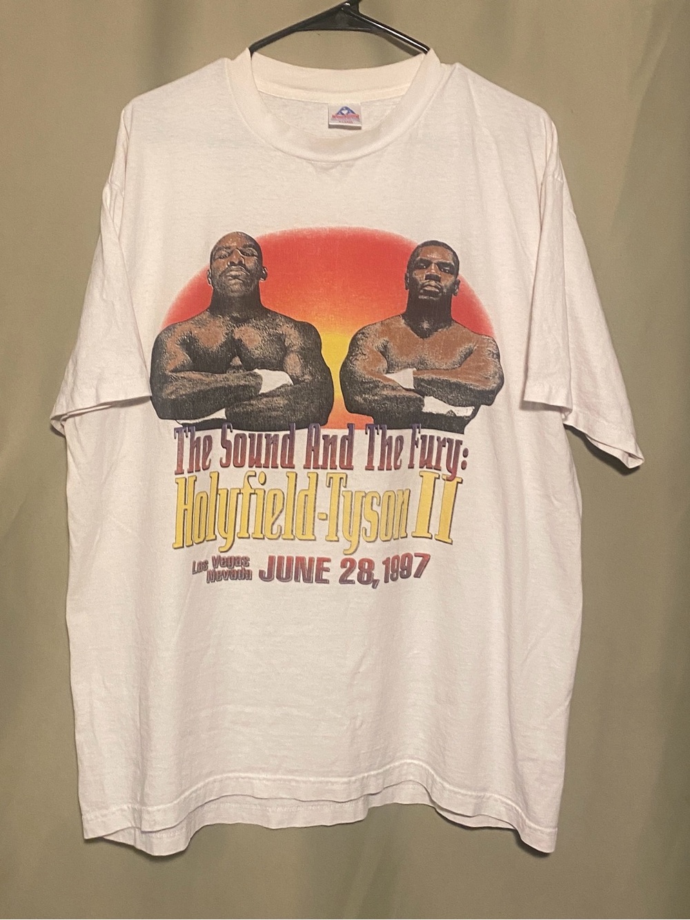 1997 The Sound and The Fury Holyfield -Tyson 2 Double Sided Boxing T-Shirt XL